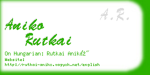 aniko rutkai business card